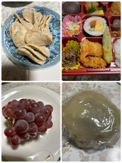 辛子れんこん、いきなり団子 ショウガ煎餅 弁当.JPG